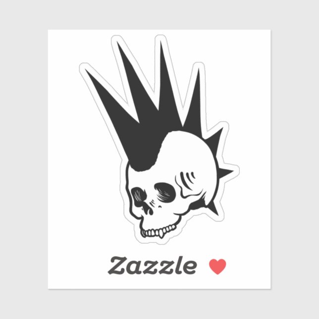 Customizable Punk Jawless Skull Sticker (Sheet)