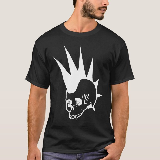 Customizable Punk Jawless Skull T-Shirt (Front)