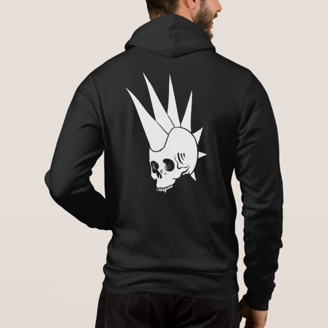 Customizable Punk Jawless Skull Version 2 Hoodie (Back)