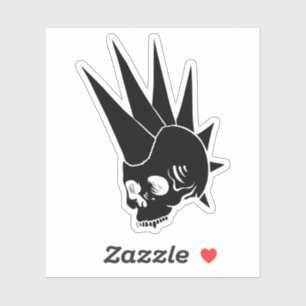 Customizable Punk Jawless Skull Version 2 Sticker