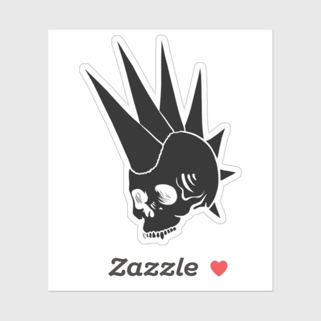 Customizable Punk Jawless Skull Version 2 Sticker (Sheet)