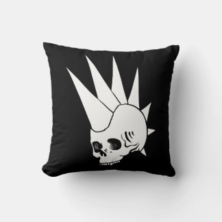 Customizable Punk Jawless Skull Version 2 Throw Pillow