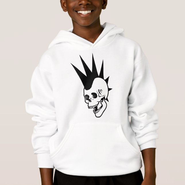 Customizable Punk Skull Hoodie (Front)