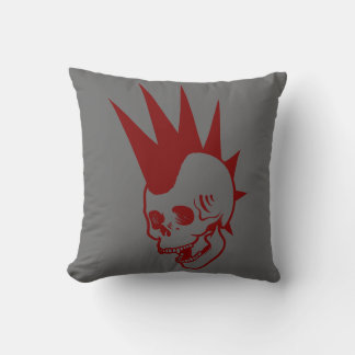 Customizable Punk Skull Throw Pillow