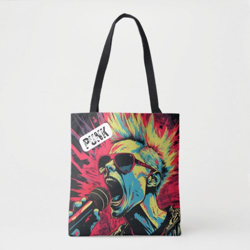 Customizable Punk Style Graphic Design Tote Bag