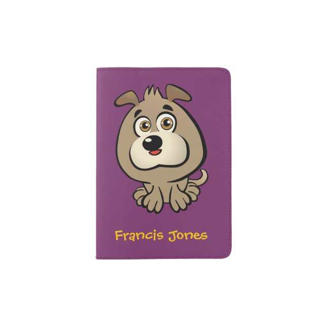 Customizable Puppy Cartoon Passport Holder (Front)
