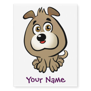 Customizable Puppy Cartoon Temporary Tattoos