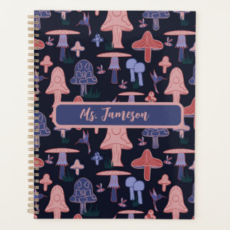 Customizable Purple and Pink Mushrooms Planner
