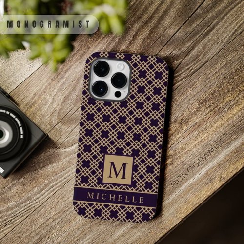 Customizable Purple Brown Square Box Geometric  Case_Mate iPhone 14 Pro Max Case