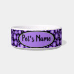 Customizable purple Bubbles Dog/Cat pet bowl<br><div class="desc">Customizable purple Bubbles Dog/Cat pet bowl. The bubble design is on transparent background. The color of the bowl can be changed in edit mode. The pet name and the tag are optional. It can also be changed or deleted in edit mode.</div>