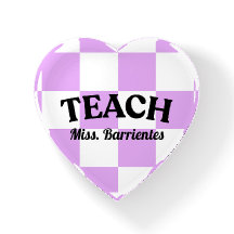 Customizable Purple Checkered Teacher Paperweight
