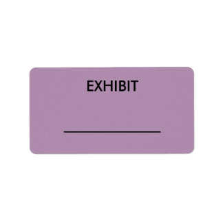 Customizable purple court reporter exhibit sticker