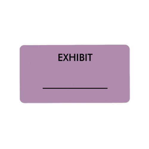 Customizable purple court reporter exhibit sticker