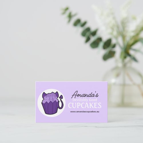 Customizable Purple Devil Cupcake Business Cards