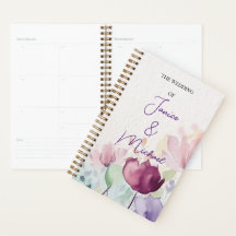 Customizable Purple Floral Wedding Gift Planner