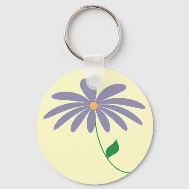 Customizable purple flower cartoon key chain (Front)