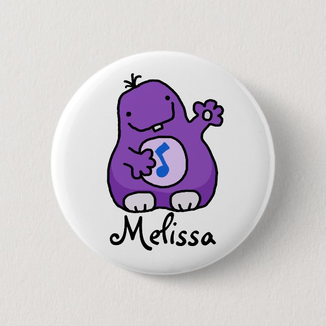 Customizable Purple Fuzzy Wuzzy Badge Pinback Button (Front)