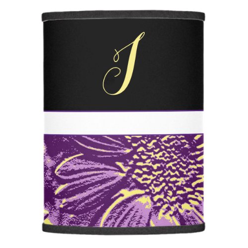 Customizable Purple  Gold Floral Monogram Lamp Shade