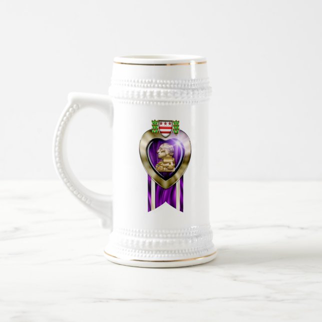Customizable "PURPLE HEART" Beer Stein (Left)