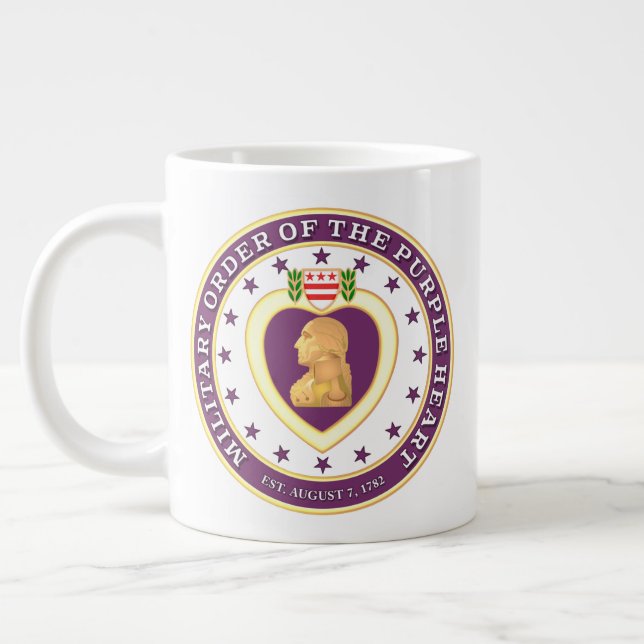 Customizable "PURPLE HEART" Giant Coffee Mug (Left)