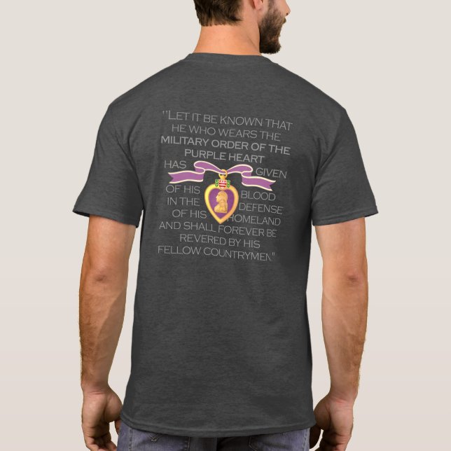 Customizable "PURPLE HEART RIBBON" T-Shirt (Back)