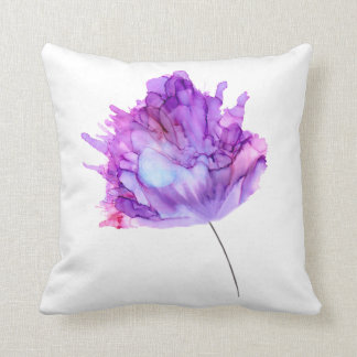 Customizable! Purple hydrangea hand painted floral Throw Pillow