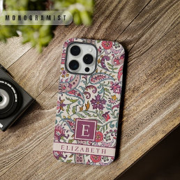 Customizable Purple Pink Blue Paisley Pattern iPhone 15 Pro Max Case