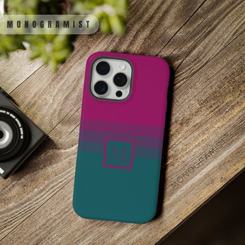 Customizable Purple Pink Teal Green Color Block iPhone 15 Pro Max Case