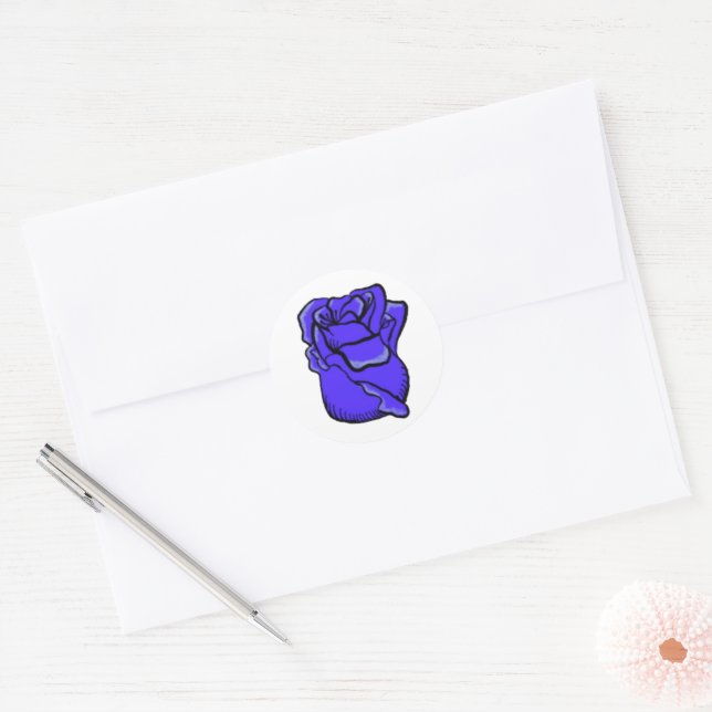 Customizable Purple Rose Sticker (Envelope)