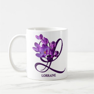 Customizable purple spring flowers Lorraine name Coffee Mug