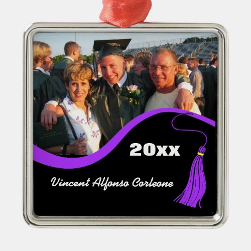 Customizable Purple Tassel Graduation Ornament