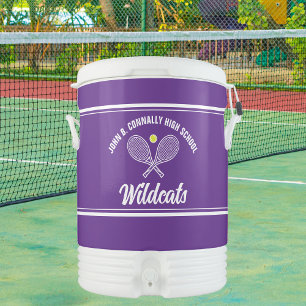 Customizable Purple Tennis Team Beverage Cooler