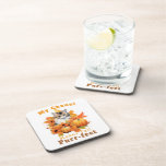 Customizable Purr-fect Autumn Cat Chanel Beverage Coaster