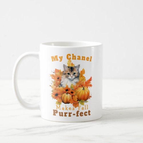 Customizable Purr_fect Autumn Cat Chanel Coffee Mug