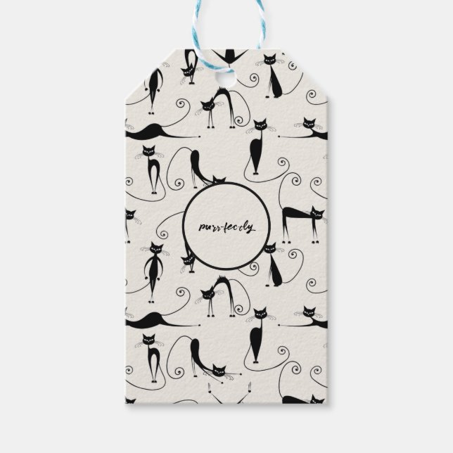 Customizable Purr-fectly Cat Gift Tags (Front)