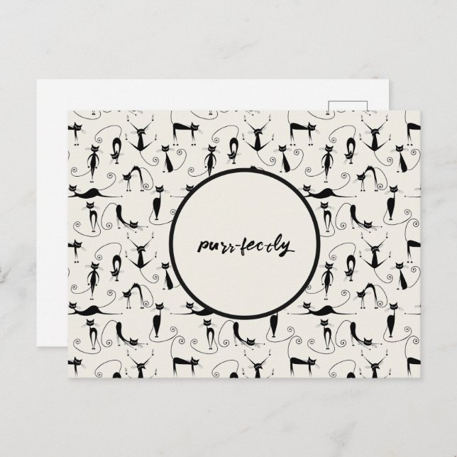 Customizable Purr-fectly Cat Postcard (Front/Back)