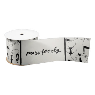 Customizable Purr-fectly Cat Satin Ribbon
