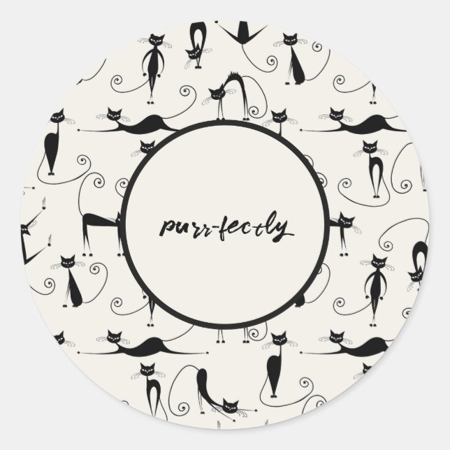 Customizable Purr-fectly Cat Sticker (Front)
