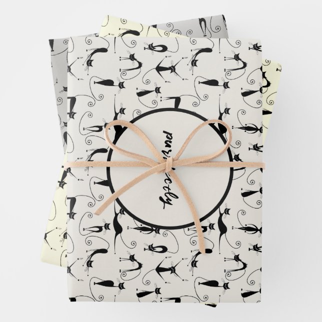 Customizable Purr-fectly Cat Wrapping Paper Sheets (In situ)