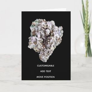 Customizable Pyrite and Green Quartz Crystal Card