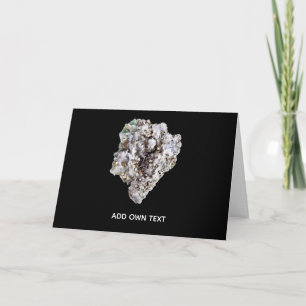 Customizable Pyrite and Green Quartz Crystal Card