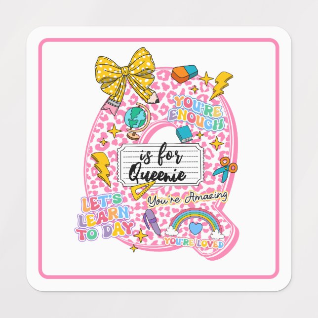 Customizable “Q is for” Alphabet Art – Inspiration Labels (Design 1)