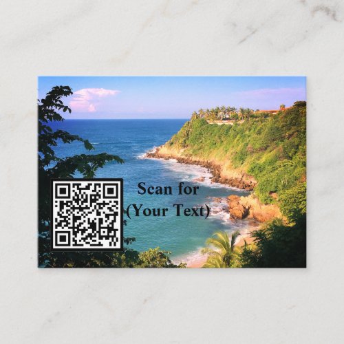 Customizable QR Code Beach Scene Loyalty Card