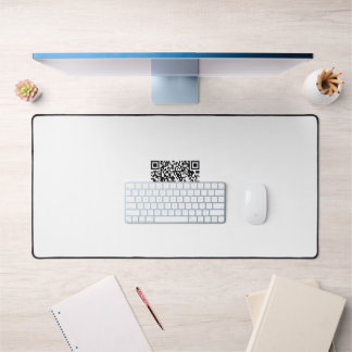 Customizable QR Code Black & White Abstract Geek Desk Mat