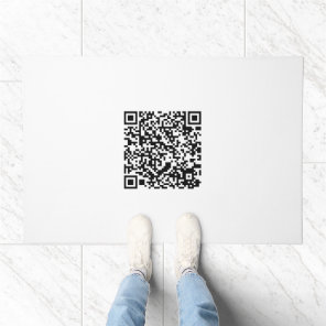 Customizable QR Code Black & White Abstract Geek Doormat