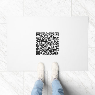 Customizable QR Code Black & White Abstract Geek Doormat