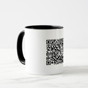 Customizable QR Code Black & White Abstract Geek Mug