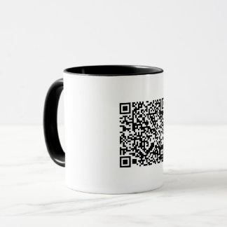 Customizable QR Code Black & White Abstract Geek Mug