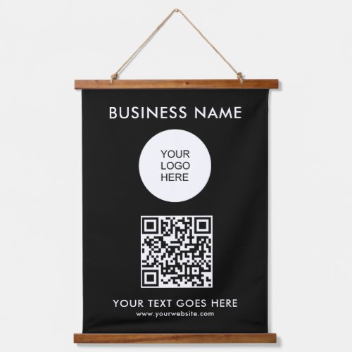 Customizable QR Code Business Logo Text Template Hanging Tapestry