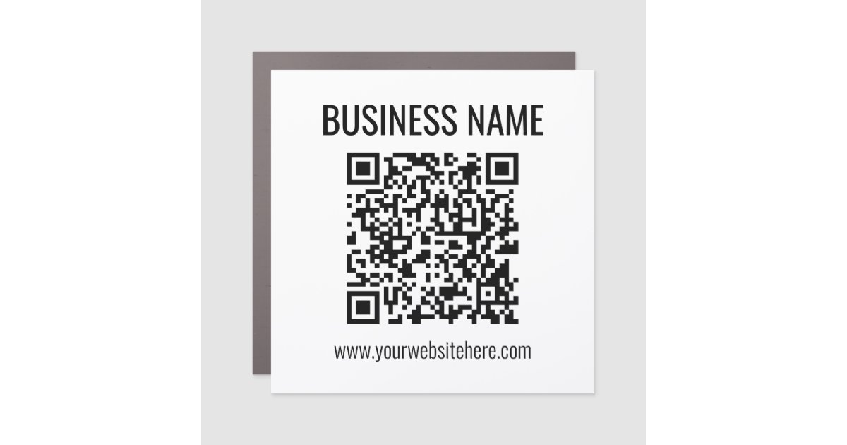 Customizable QR code & Business Name Car Magnet | Zazzle